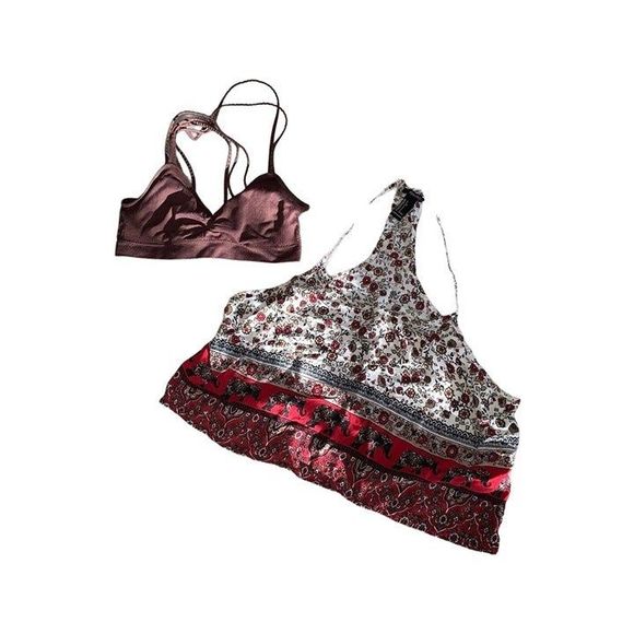 Forever 21 Elephant Crop Top w/ Anemone Strappy Bra - Picture 1 of 6